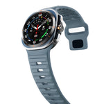 สายรัดนาฬิกาซิลิโคนลายคลื่นพร้อมหัวเข็มขัดกลับด้าน สำหรับ Samsung Galaxy Watch Ultra 47mm / Ultra 2025