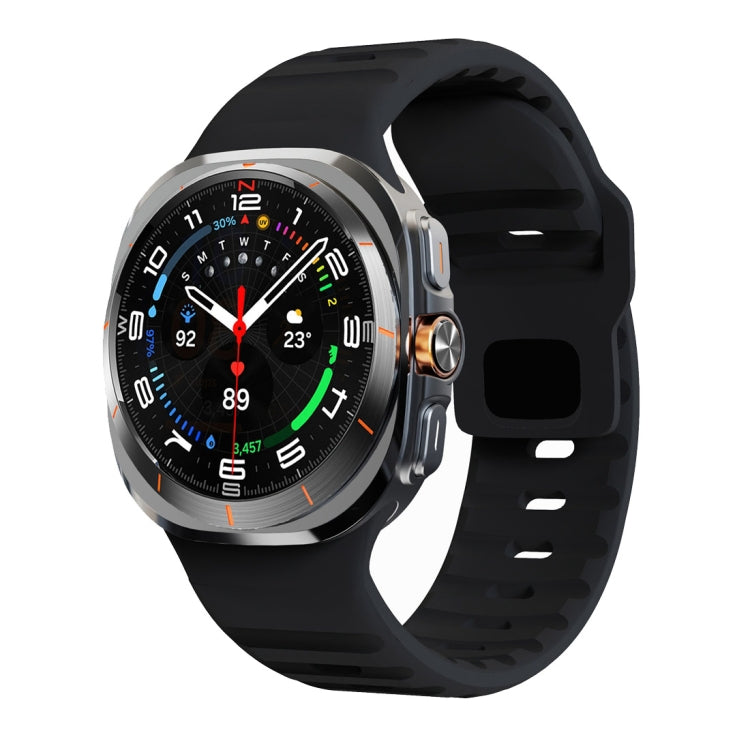สายรัดนาฬิกาซิลิโคนลายคลื่นพร้อมหัวเข็มขัดกลับด้าน สำหรับ Samsung Galaxy Watch Ultra 47mm / Ultra 2025