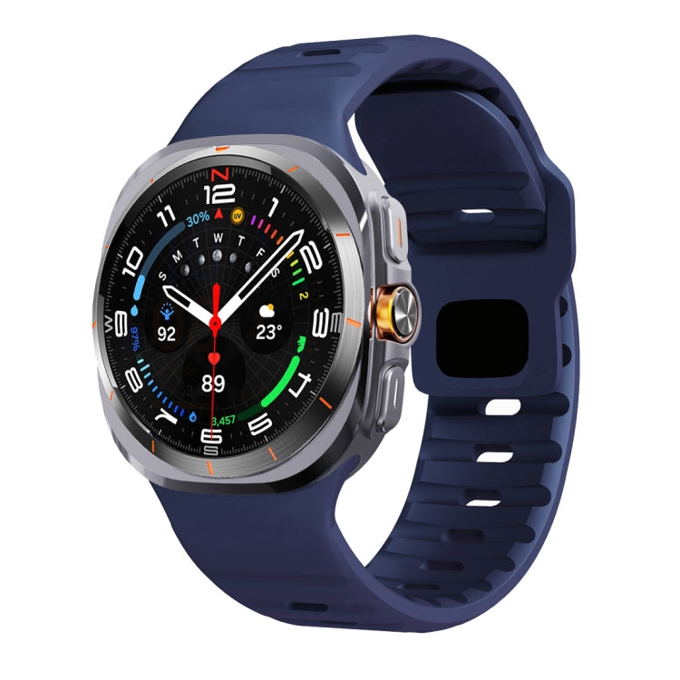 สายรัดนาฬิกาซิลิโคนลายคลื่นพร้อมหัวเข็มขัดกลับด้าน สำหรับ Samsung Galaxy Watch Ultra 47mm / Ultra 2025