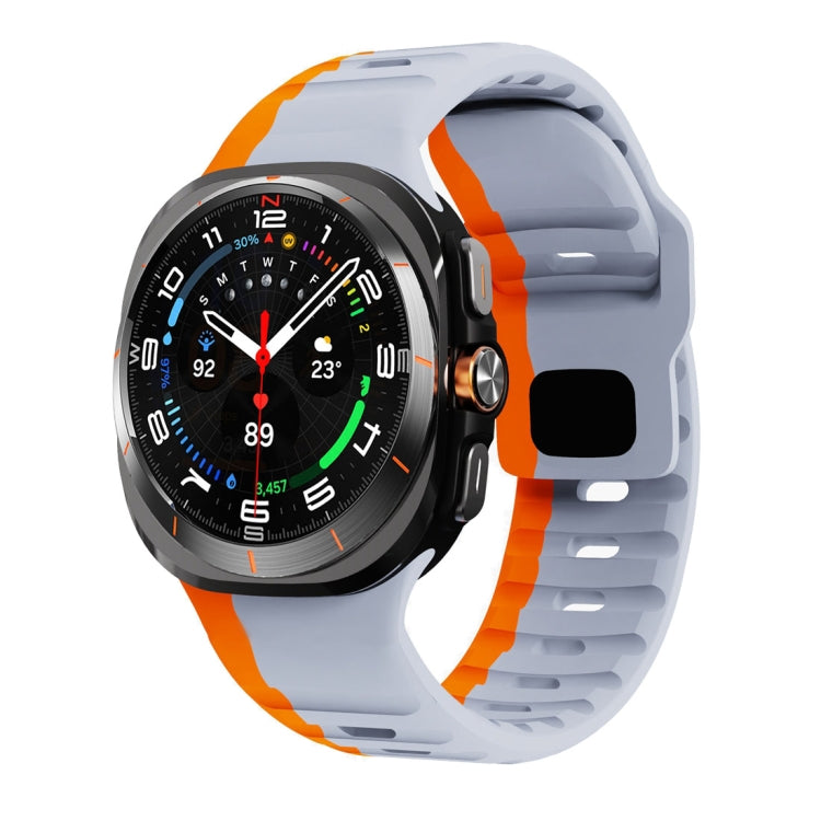 สายรัดนาฬิกาซิลิโคนลายคลื่นพร้อมหัวเข็มขัดกลับด้าน สำหรับ Samsung Galaxy Watch Ultra 47mm / Ultra 2025