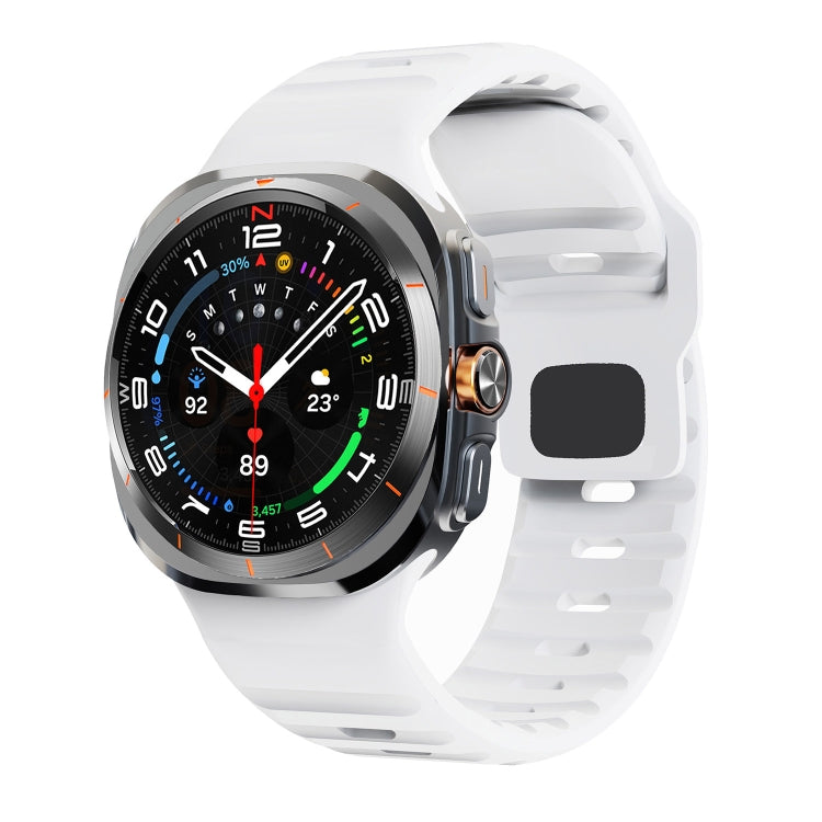 สายรัดนาฬิกาซิลิโคนลายคลื่นพร้อมหัวเข็มขัดกลับด้าน สำหรับ Samsung Galaxy Watch Ultra 47mm / Ultra 2025