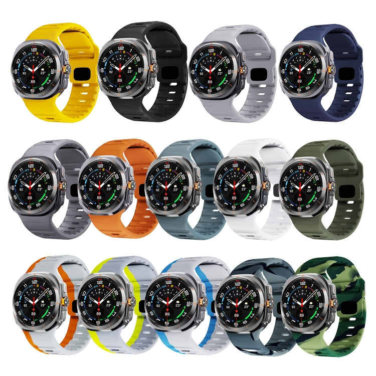 สายรัดนาฬิกาซิลิโคนลายคลื่นพร้อมหัวเข็มขัดกลับด้าน สำหรับ Samsung Galaxy Watch Ultra 47mm / Ultra 2025