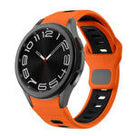 สายซิลิโคนลายเส้นสองสีพร้อมหัวเข็มขัดกลับด้าน สำหรับ Samsung Galaxy Watch 7 / 6