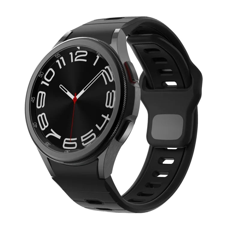 สายซิลิโคนลายเส้นสองสีพร้อมหัวเข็มขัดกลับด้าน สำหรับ Samsung Galaxy Watch 7 / 6