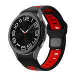 สายซิลิโคนลายเส้นสองสีพร้อมหัวเข็มขัดกลับด้าน สำหรับ Samsung Galaxy Watch 7 / 6