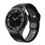 สายซิลิโคนลายเส้นสองสีพร้อมหัวเข็มขัดกลับด้าน สำหรับ Samsung Galaxy Watch 7 / 6