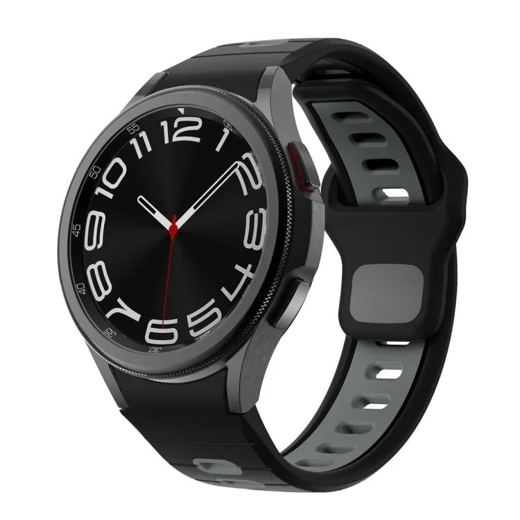 สายซิลิโคนลายเส้นสองสีพร้อมหัวเข็มขัดกลับด้าน สำหรับ Samsung Galaxy Watch 7 / 6