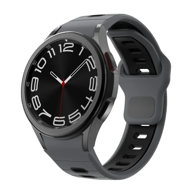 สายซิลิโคนลายเส้นสองสีพร้อมหัวเข็มขัดกลับด้าน สำหรับ Samsung Galaxy Watch 7 / 6
