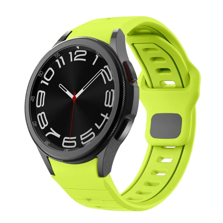 สายซิลิโคนลายเส้นสองสีพร้อมหัวเข็มขัดกลับด้าน สำหรับ Samsung Galaxy Watch 7 / 6