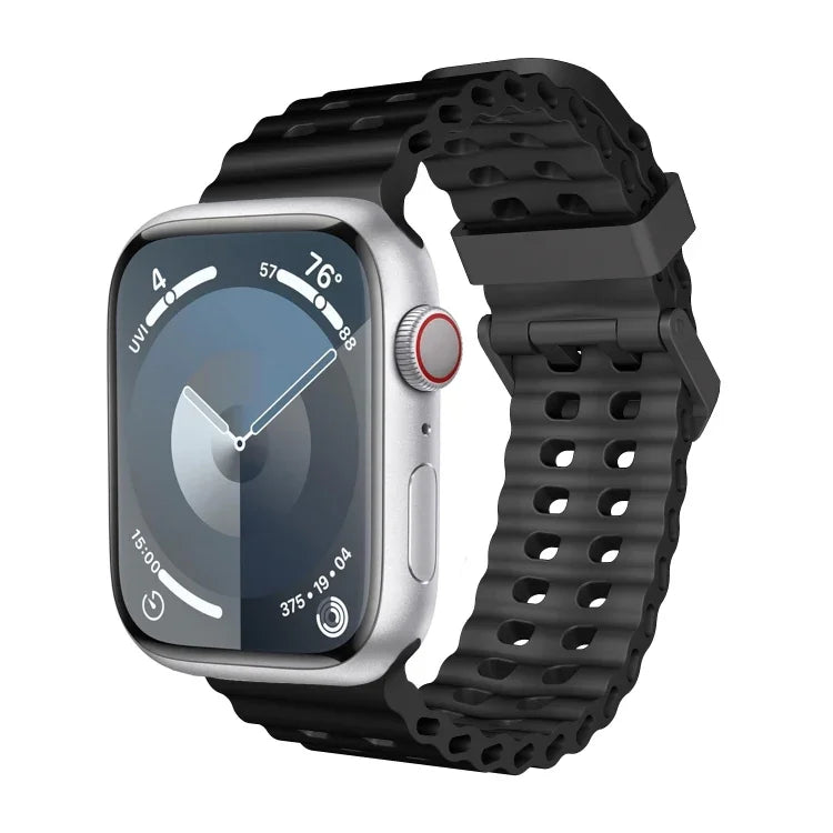 สายซิลิโคนรูสองแถว Ocean สำหรับ Apple Watch SE 2023 ขนาด 44 มม., สำหรับ Apple Watch Ultra 2 ขนาด 49 มม., สำหรับ Apple Watch Series 9 ขนาด 45 มม.