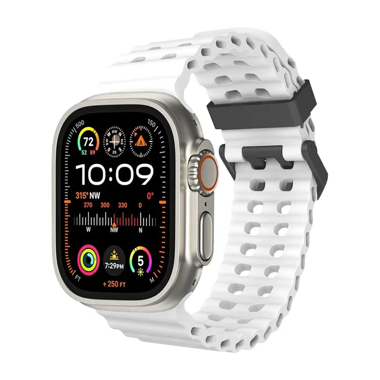 สายซิลิโคนรูสองแถว Ocean สำหรับ Apple Watch Ultra ขนาด 49 มม., สำหรับ Apple Watch Series 8 ขนาด 45 มม., สำหรับ Apple Watch SE 2022 ขนาด 44 มม.