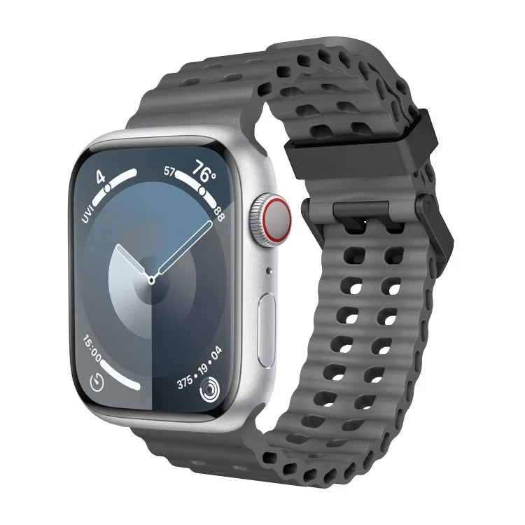 สายซิลิโคนรูสองแถว Ocean สำหรับ Apple Watch Ultra ขนาด 49 มม., สำหรับ Apple Watch Series 8 ขนาด 45 มม., สำหรับ Apple Watch SE 2022 ขนาด 44 มม.