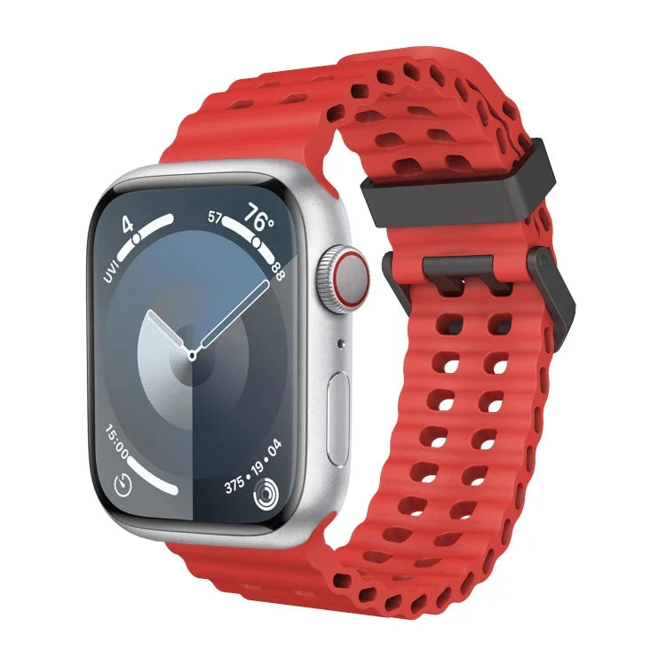 สายซิลิโคนรูสองแถว Ocean สำหรับ Apple Watch Series 7 ขนาด 45 มม., สำหรับ Apple Watch SE ขนาด 44 มม., สำหรับ Apple Watch Series 6 ขนาด 44 มม.