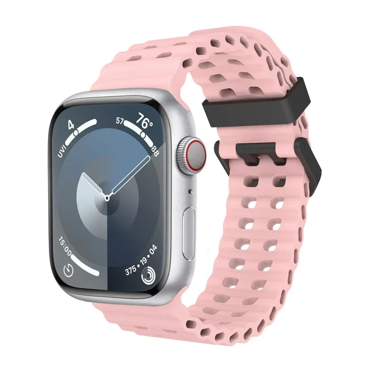 สายซิลิโคนรูสองแถว Ocean สำหรับ Apple Watch Series 7 ขนาด 45 มม., สำหรับ Apple Watch SE ขนาด 44 มม., สำหรับ Apple Watch Series 6 ขนาด 44 มม.
