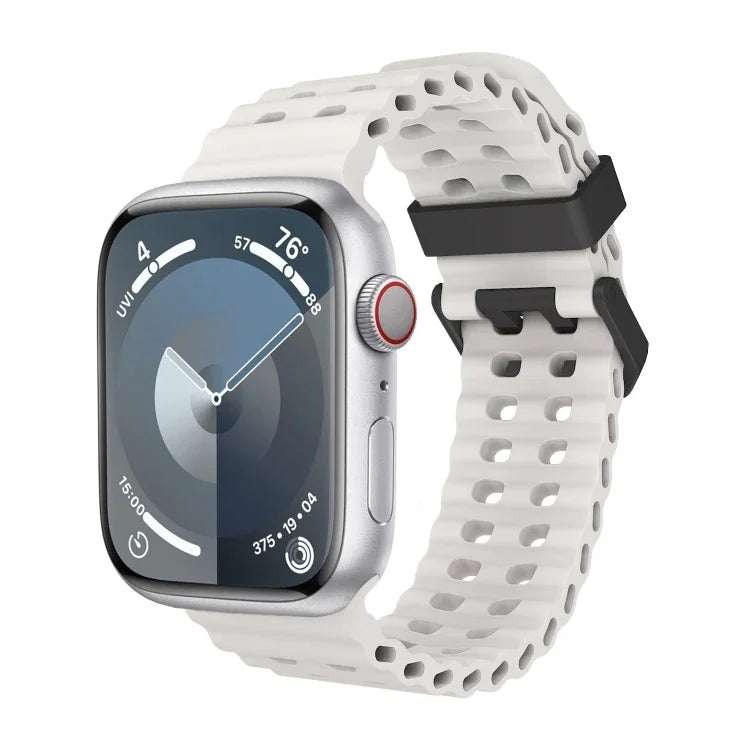สายซิลิโคนรูสองแถว Ocean สำหรับ Apple Watch Series 7 ขนาด 45 มม., สำหรับ Apple Watch SE ขนาด 44 มม., สำหรับ Apple Watch Series 6 ขนาด 44 มม.