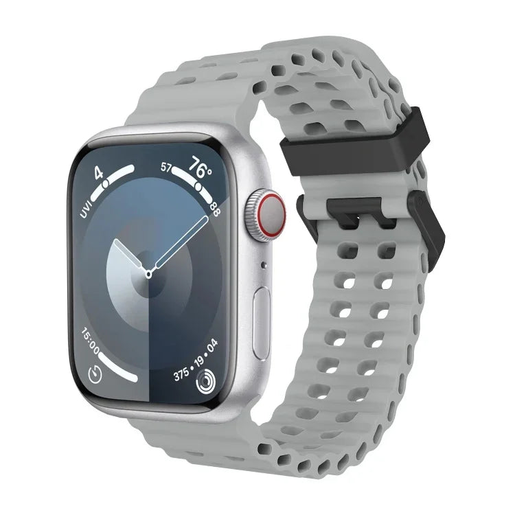 สายซิลิโคนรูสองแถว Ocean สำหรับ Apple Watch Series 7 ขนาด 45 มม., สำหรับ Apple Watch SE ขนาด 44 มม., สำหรับ Apple Watch Series 6 ขนาด 44 มม.