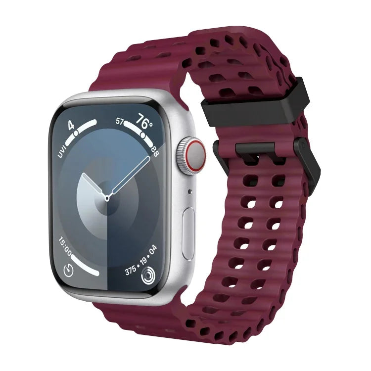 สายซิลิโคนรูสองแถว Ocean สำหรับ Apple Watch Series 5 ขนาด 44 มม., สำหรับ Apple Watch Series 4 ขนาด 44 มม., สำหรับ Apple Watch Series 3 ขนาด 42 มม.