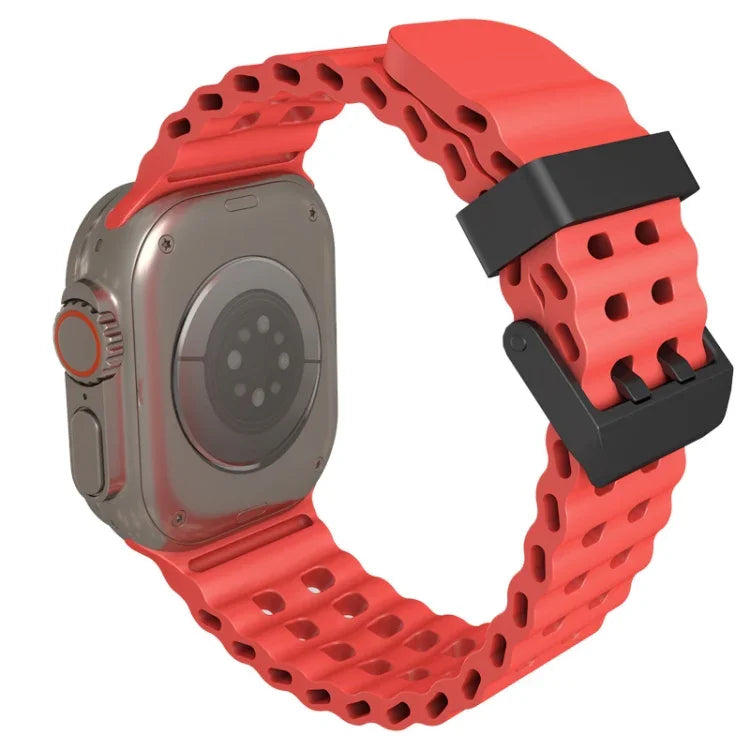 สายซิลิโคนรูสองแถว Ocean สำหรับ Apple Watch Series 5 ขนาด 44 มม., สำหรับ Apple Watch Series 4 ขนาด 44 มม., สำหรับ Apple Watch Series 3 ขนาด 42 มม.