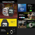 Zeblaze Ares นาฬิกาอัจฉริยะ GPS แบบทนทาน รองรับการวัดอัตราการเต้นหัวใจ / ออกซิเจนในเลือด