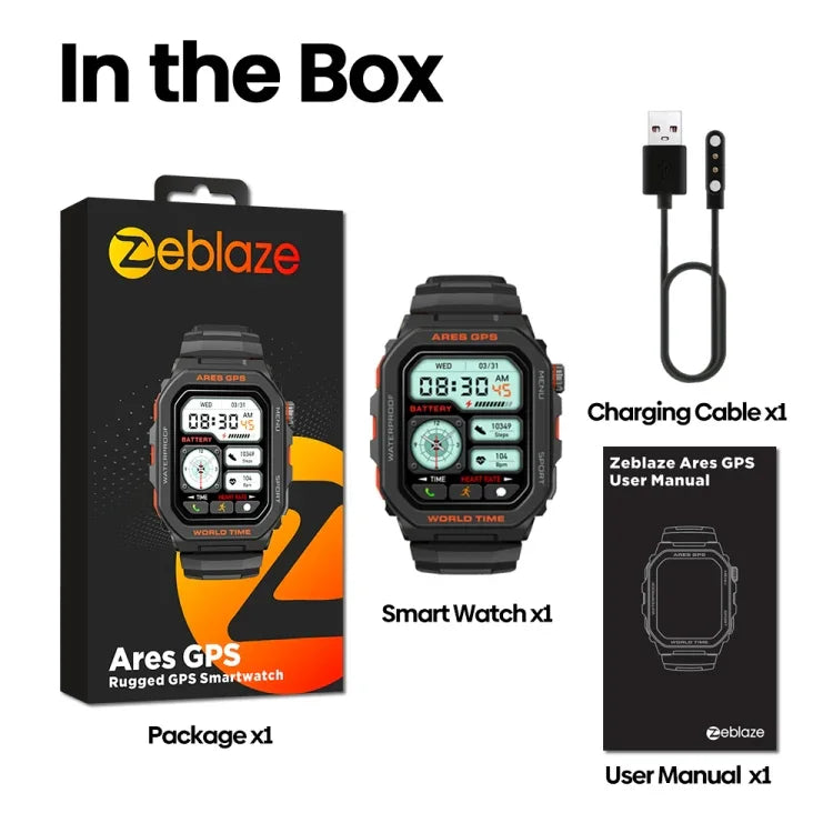 Zeblaze Ares นาฬิกาอัจฉริยะ GPS แบบทนทาน รองรับการวัดอัตราการเต้นหัวใจ / ออกซิเจนในเลือด