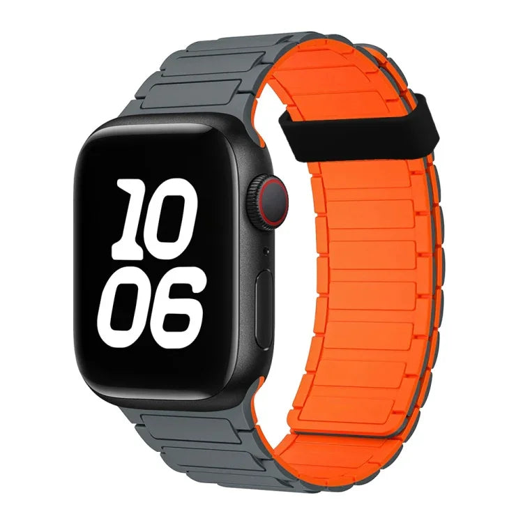 สายซิลิโคนห่วงแม่เหล็กเม็ดลูกปัดสามเม็ด สำหรับ Apple Watch Series 9 ขนาด 45 มม.