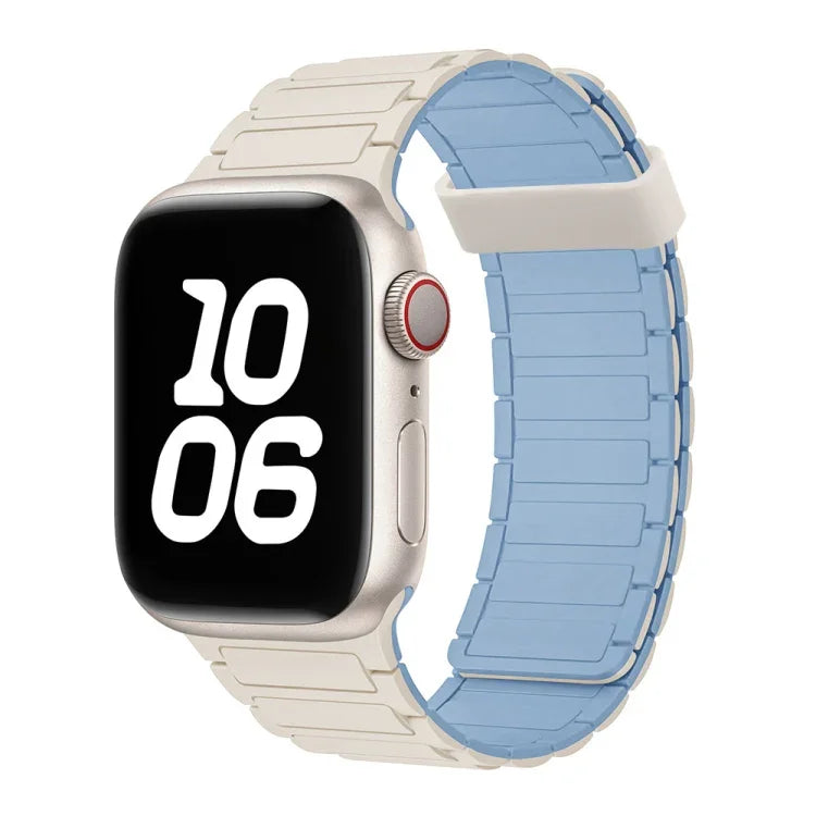 สายซิลิโคนห่วงแม่เหล็กเม็ดลูกปัดสามเม็ด สำหรับ Apple Watch Series 7 ขนาด 41 มม.