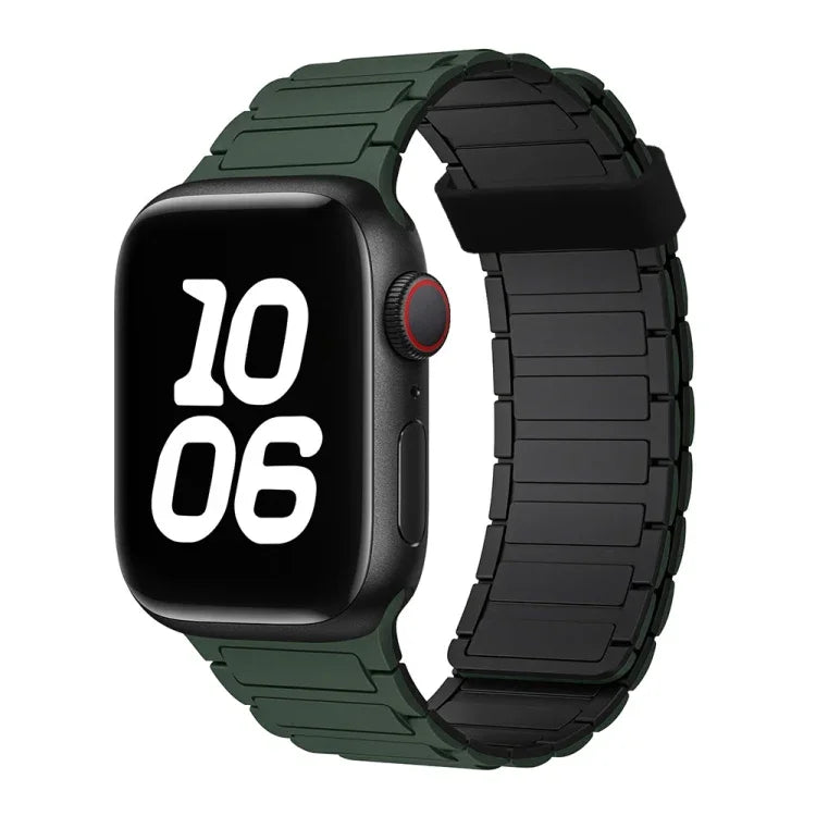 สายซิลิโคนห่วงแม่เหล็กเม็ดลูกปัดสามเม็ด สำหรับ Apple Watch Series 7 ขนาด 41 มม.