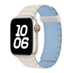 สายซิลิโคนห่วงแม่เหล็กเม็ดลูกปัดสามเม็ด สำหรับ Apple Watch Series 7 ขนาด 45 มม.