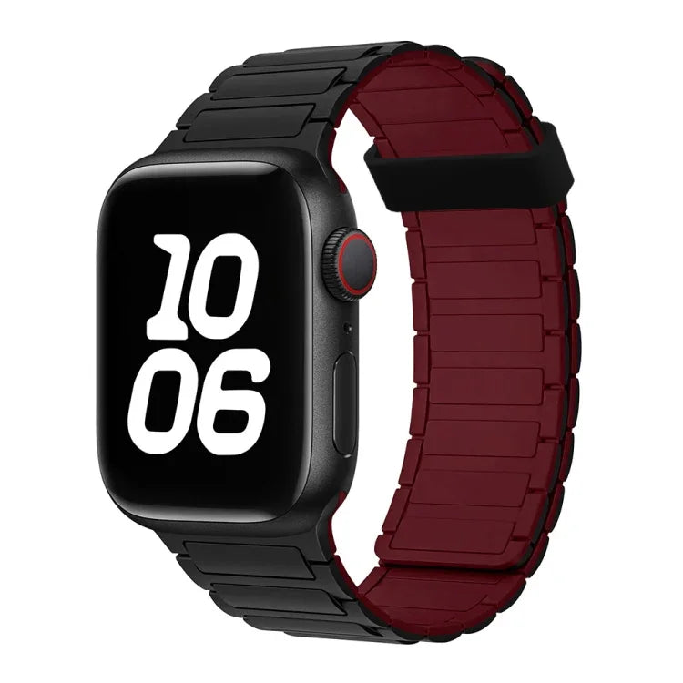 สายซิลิโคนห่วงแม่เหล็กเม็ดลูกปัดสามเม็ด สำหรับ Apple Watch SE ขนาด 44 มม.