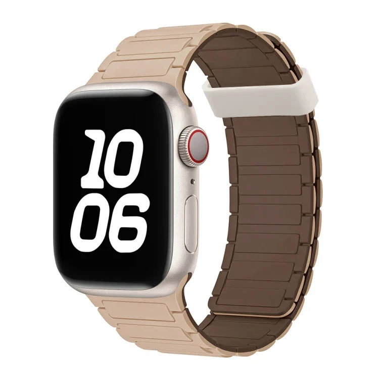 สายซิลิโคนห่วงแม่เหล็กเม็ดลูกปัดสามเม็ด สำหรับ Apple Watch Series 3 ขนาด 38 มม.