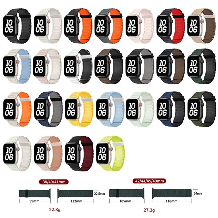 สายซิลิโคนห่วงแม่เหล็กเม็ดลูกปัดสามเม็ด สำหรับ Apple Watch Series 7 ขนาด 41 มม.