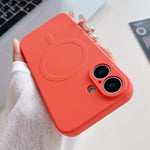 เคสโทรศัพท์แม่เหล็กซิลิโคนเหลวสีพื้น MagSafe สำหรับ iPhone 16 Pro, สำหรับ iPhone 16 Plus, สำหรับ iPhone 16