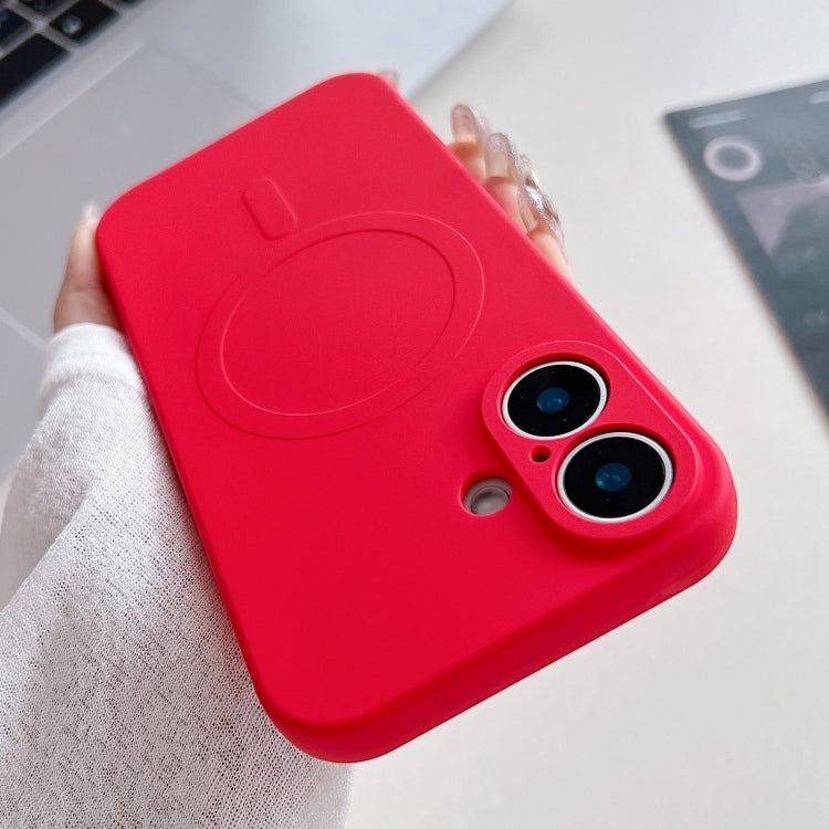 เคสโทรศัพท์แม่เหล็กซิลิโคนเหลวสีพื้น MagSafe สำหรับ iPhone 16 Pro, สำหรับ iPhone 16 Plus, สำหรับ iPhone 16