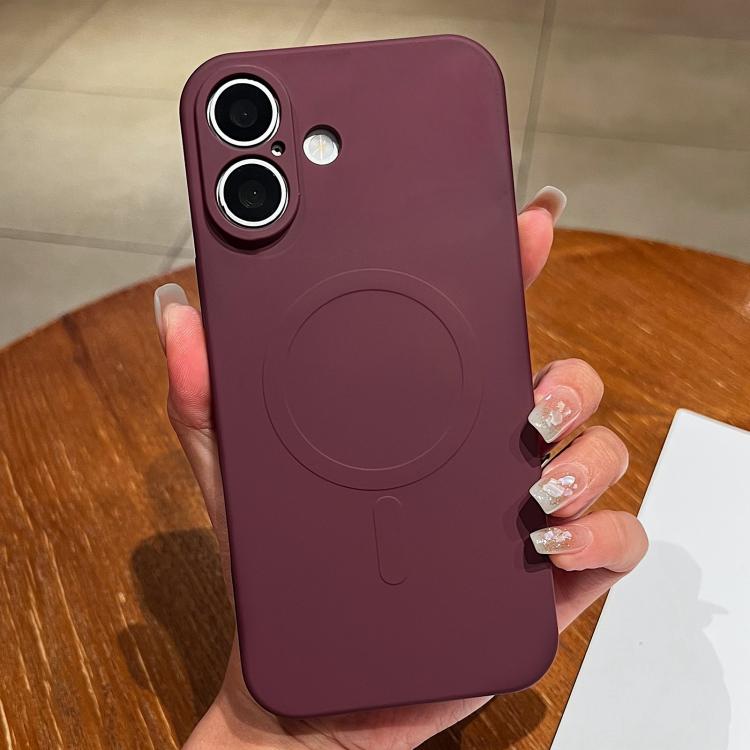 เคสโทรศัพท์แม่เหล็กซิลิโคนเหลวสีพื้น MagSafe สำหรับ iPhone 16 Pro, สำหรับ iPhone 16 Plus, สำหรับ iPhone 16