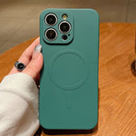 เคสโทรศัพท์แม่เหล็ก MagSafe ซิลิโคนเหลวสีพื้น สำหรับ iPhone 14 Pro, สำหรับ iPhone 14 Pro Max, สำหรับ iPhone 13 Pro Max