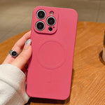เคสโทรศัพท์แม่เหล็ก MagSafe ซิลิโคนเหลวสีพื้น สำหรับ iPhone 14 Pro, สำหรับ iPhone 14 Pro Max, สำหรับ iPhone 13 Pro Max