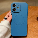 เคสโทรศัพท์แม่เหล็กซิลิโคนเหลวสีพื้น MagSafe สำหรับ iPhone 11, สำหรับ iPhone 11 Pro