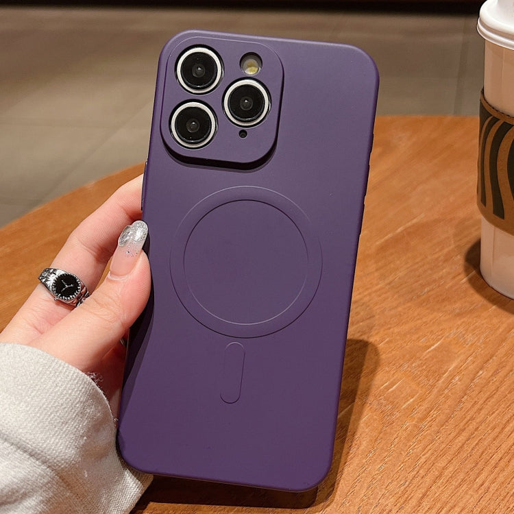 เคสโทรศัพท์แม่เหล็กซิลิโคนเหลวสีพื้น MagSafe สำหรับ iPhone 11, สำหรับ iPhone 11 Pro