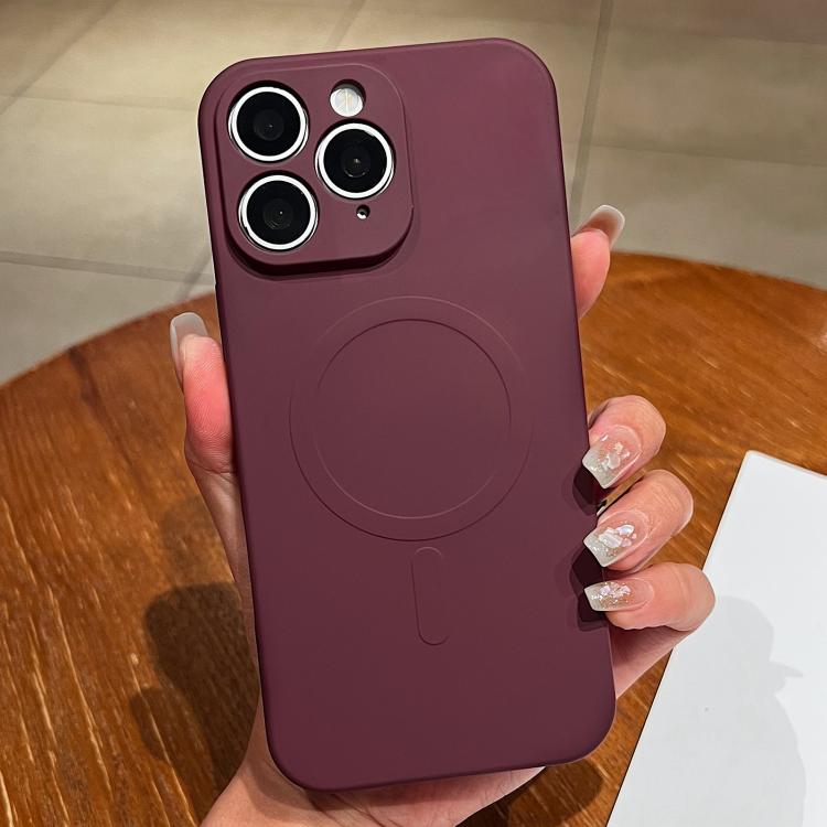 เคสโทรศัพท์แม่เหล็กซิลิโคนเหลวสีพื้น MagSafe สำหรับ iPhone 11, สำหรับ iPhone 11 Pro