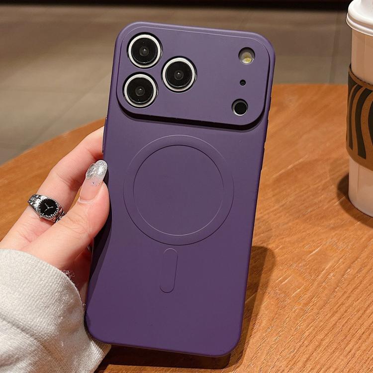 เคสโทรศัพท์แม่เหล็กซิลิโคนเหลวสีพื้น MagSafe สำหรับ iPhone 17e / 16e, สำหรับ iPhone 17 Pro Max, สำหรับ iPhone 17 Pro