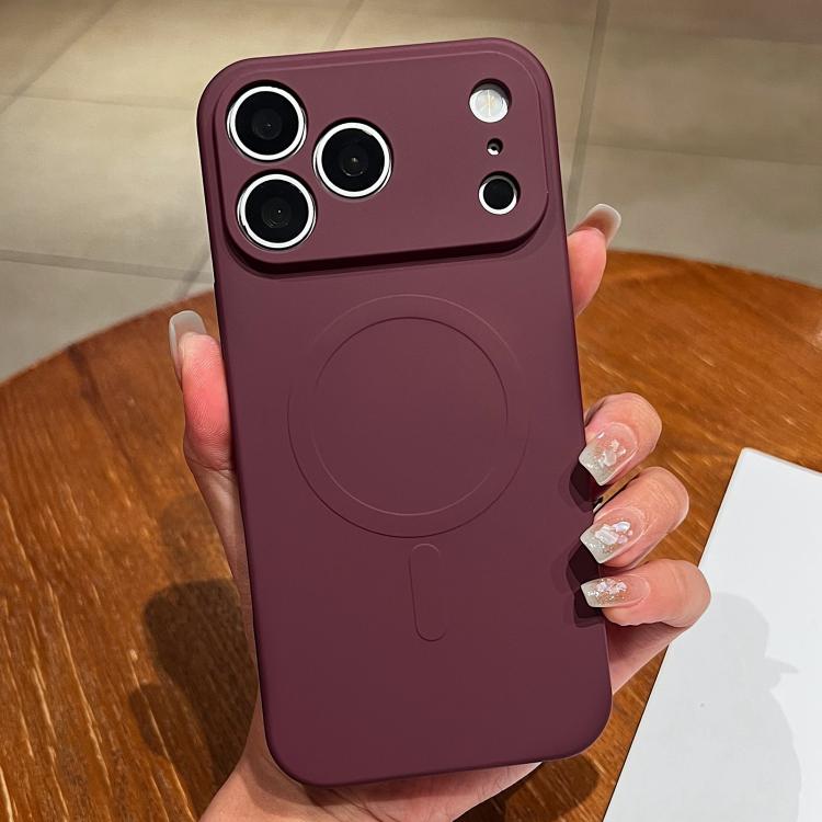 เคสโทรศัพท์แม่เหล็กซิลิโคนเหลวสีพื้น MagSafe สำหรับ iPhone 17e / 16e, สำหรับ iPhone 17 Pro Max, สำหรับ iPhone 17 Pro