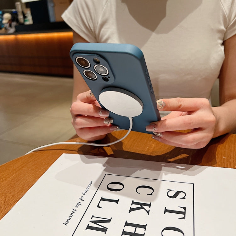 เคสโทรศัพท์แม่เหล็ก MagSafe ซิลิโคนเหลวสีพื้น สำหรับ iPhone 14 Pro, สำหรับ iPhone 14 Pro Max, สำหรับ iPhone 13 Pro Max