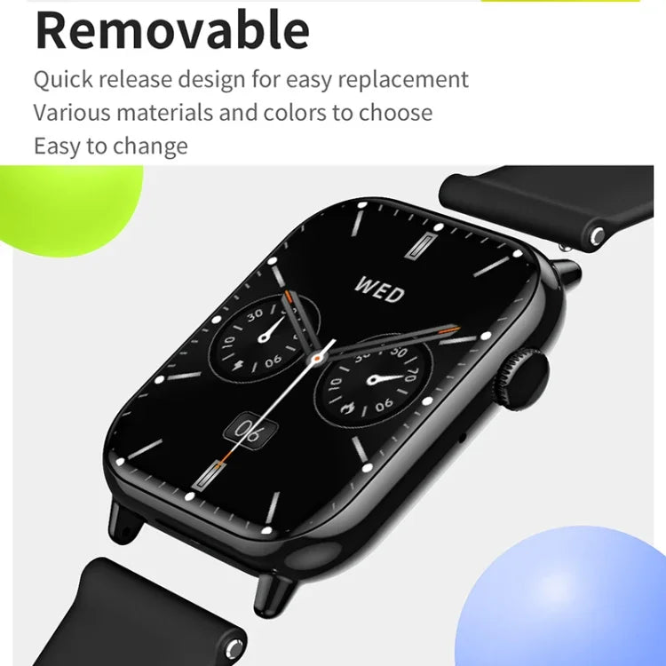 สายซิลิโคน HD15 ขนาด 1.75 นิ้ว สมาร์ทวอทช์กันน้ำ IP68 รองรับการเตือนนั่งนิ่ง / การติดตามการนอนหลับ