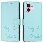 เคสหนังโทรศัพท์แบบปั๊มลายยิ้มพร้อม RFID สำหรับ iPhone 16, iPhone 15 Pro Max, iPhone 15 Pro, iPhone 15 Plus, iPhone 15, iPhone 14 Plus, iPhone 14 / 13, iPhone 14 Pro