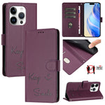 เคสหนังโทรศัพท์แบบปั๊มลายยิ้มพร้อม RFID สำหรับ iPhone 16, iPhone 15 Pro Max, iPhone 15 Pro, iPhone 15 Plus, iPhone 15, iPhone 14 Plus, iPhone 14 / 13, iPhone 14 Pro