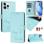 เคสหนังปั๊มลายยิ้มพร้อม RFID สำหรับ iPhone 14 Pro Max, สำหรับ iPhone SE 2022 / 2020 / 8 / 7, สำหรับ iPhone 13 Pro Max, สำหรับ iPhone 13 Pro, สำหรับ iPhone 13 mini, สำหรับ iPhone 12 / 12 Pro, สำหรับ iPhone 12 Pro Max, สำหรับ iPhone 12 mini