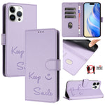 เคสหนังปั๊มลายยิ้มพร้อม RFID สำหรับ iPhone 14 Pro Max, สำหรับ iPhone SE 2022 / 2020 / 8 / 7, สำหรับ iPhone 13 Pro Max, สำหรับ iPhone 13 Pro, สำหรับ iPhone 13 mini, สำหรับ iPhone 12 / 12 Pro, สำหรับ iPhone 12 Pro Max, สำหรับ iPhone 12 mini