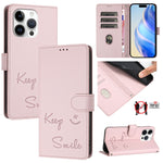 เคสหนังปั๊มลายยิ้มพร้อม RFID สำหรับ iPhone 14 Pro Max, สำหรับ iPhone SE 2022 / 2020 / 8 / 7, สำหรับ iPhone 13 Pro Max, สำหรับ iPhone 13 Pro, สำหรับ iPhone 13 mini, สำหรับ iPhone 12 / 12 Pro, สำหรับ iPhone 12 Pro Max, สำหรับ iPhone 12 mini