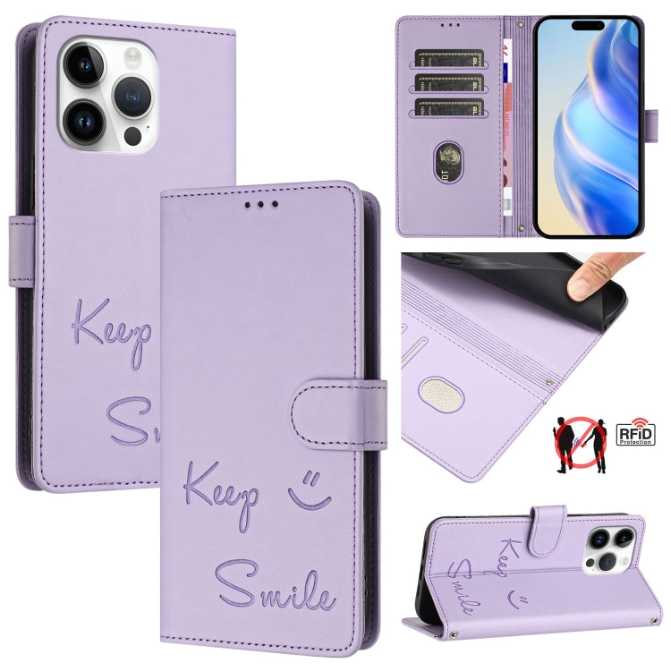 เคสหนังปั๊มลายยิ้มพร้อม RFID สำหรับ iPhone 14 Pro Max, สำหรับ iPhone SE 2022 / 2020 / 8 / 7, สำหรับ iPhone 13 Pro Max, สำหรับ iPhone 13 Pro, สำหรับ iPhone 13 mini, สำหรับ iPhone 12 / 12 Pro, สำหรับ iPhone 12 Pro Max, สำหรับ iPhone 12 mini