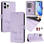 เคสหนังปั๊มลายยิ้มพร้อม RFID สำหรับ iPhone 14 Pro Max, สำหรับ iPhone SE 2022 / 2020 / 8 / 7, สำหรับ iPhone 13 Pro Max, สำหรับ iPhone 13 Pro, สำหรับ iPhone 13 mini, สำหรับ iPhone 12 / 12 Pro, สำหรับ iPhone 12 Pro Max, สำหรับ iPhone 12 mini
